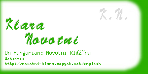 klara novotni business card